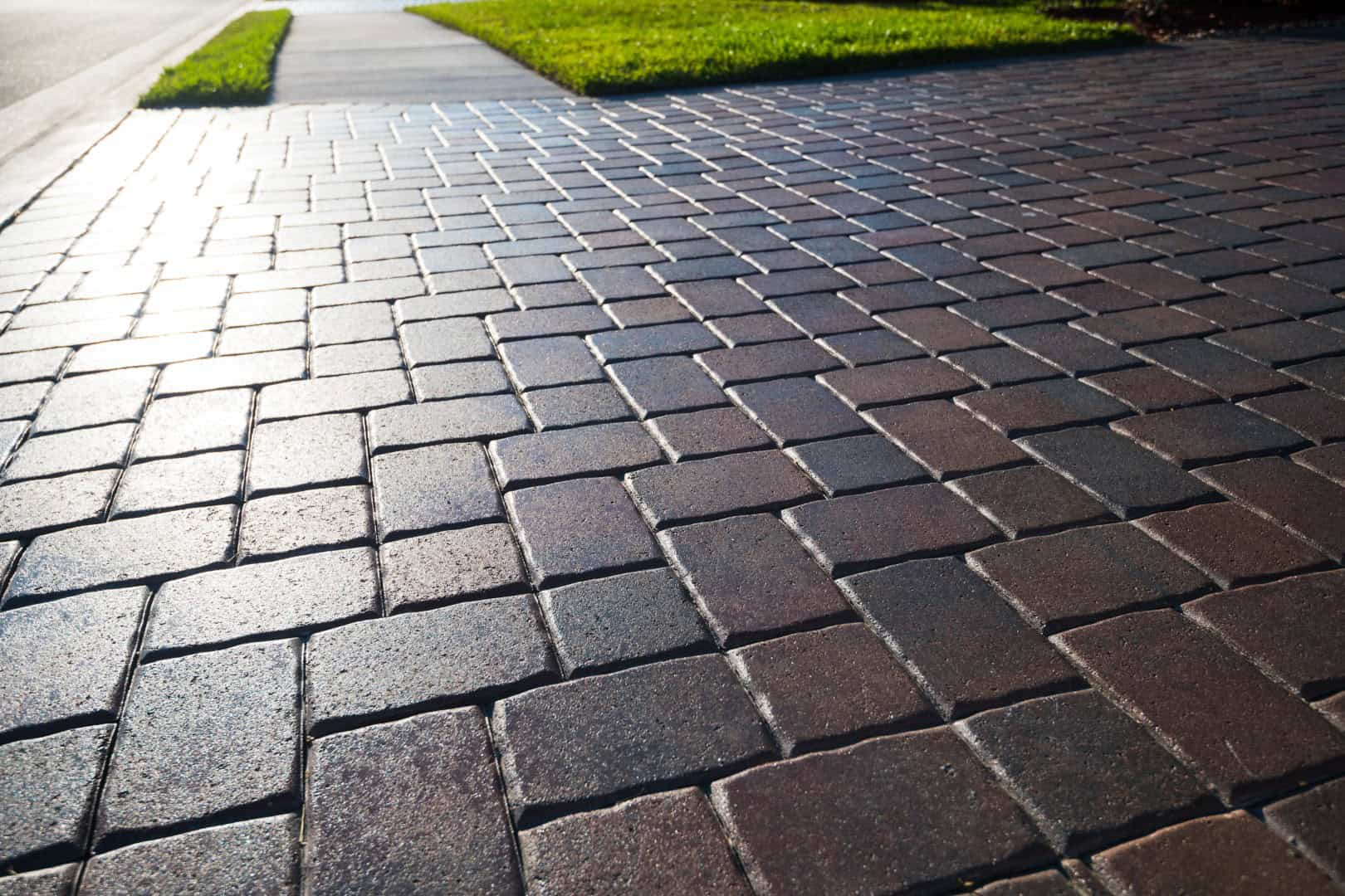 Close up showing driveway sealant